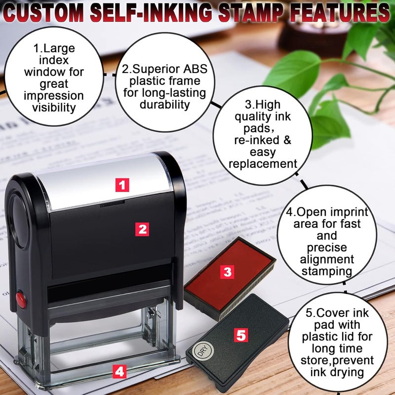 Bertiveny for Deposit Only Self Inking Stamps for Business Supplies Office Bank Stamps for Deposit Only Custom Rubber Business Stamps for Deposit Only Stamps for Checks,Black(for Deposit ONLY Stamp) - Image 4